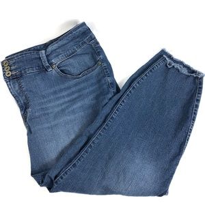 TORRID JEANS Womens Plus Skinny Raw Hem Denim
